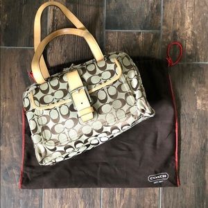 Tan coach handbag